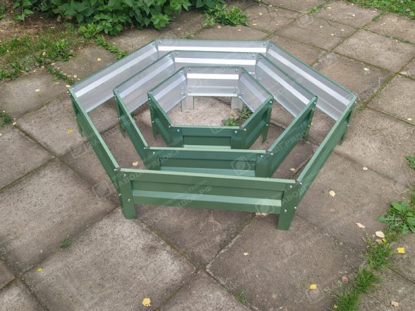 Клумба шестигранная с полимерным покрытием (3 яруса) — изображение 1